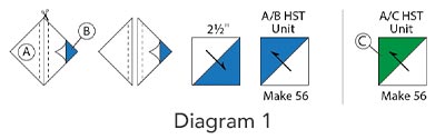 Mossy Creek - Shoo Fly Block - Diagram 1
