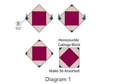 Honeysuckle Cottage Quilt - Diagram 1