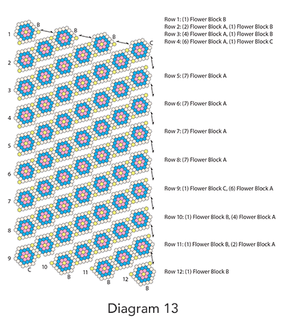 French Bouquet Quilt Block, Diagram 13