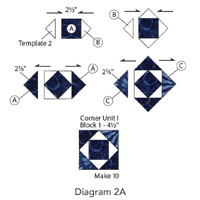 Dunes & Sea Quilt, Diagram 2A
