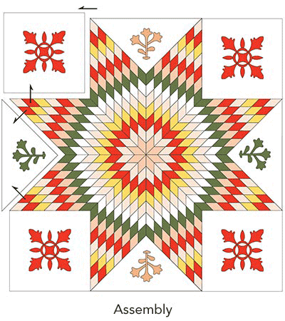 Oakleigh Quilt Block, Assembly