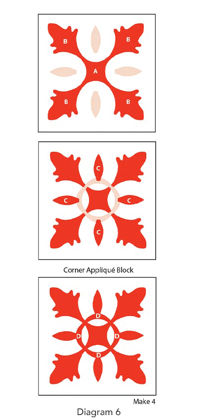 Oakleigh Quilt Block, Diagram 6