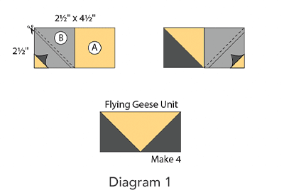 Sawtooth Star Block, Diagram 1